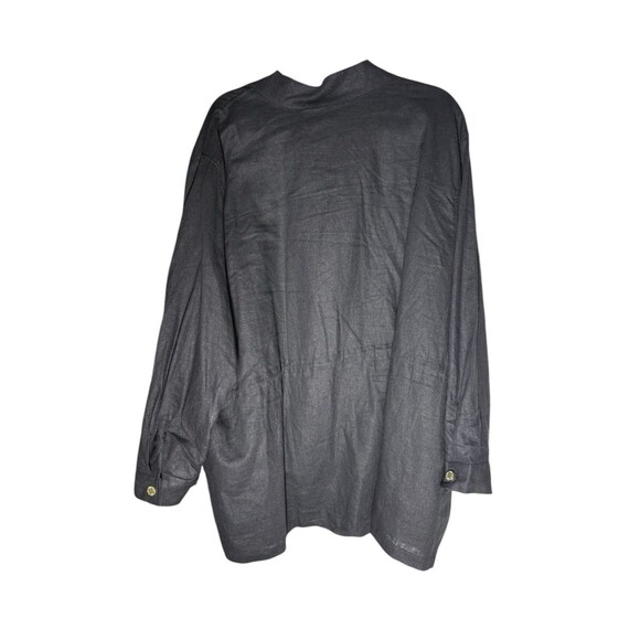 Anne Klein Black Linen blend Jacket Women' SZ 3X drawstring coat - Picture 2 of 16